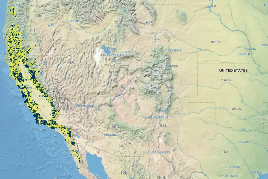 Ceanothus cuneatus Native Range