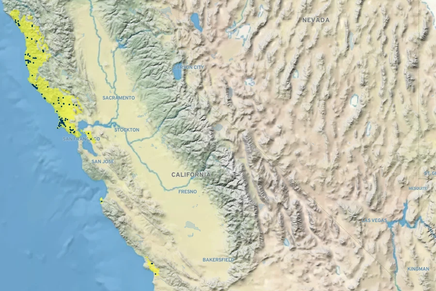 Ceanothus gloriosus Native Range