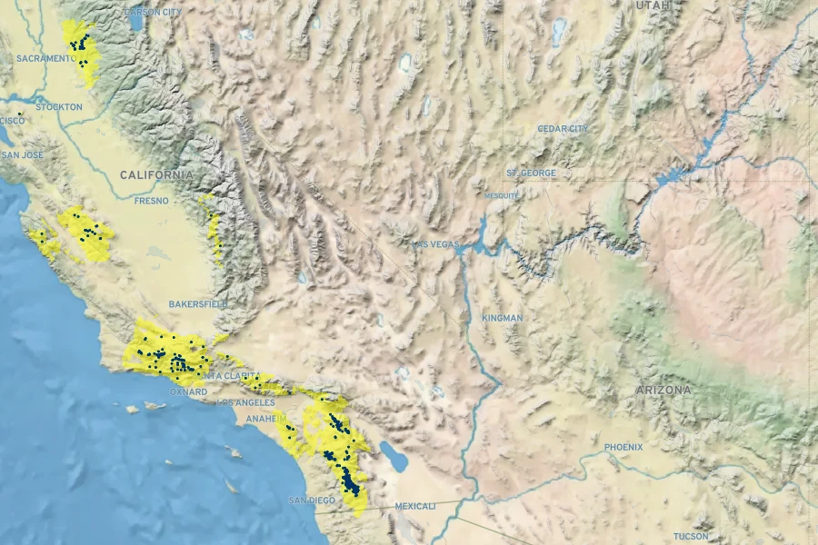 Ceanothus palmeri Native Range