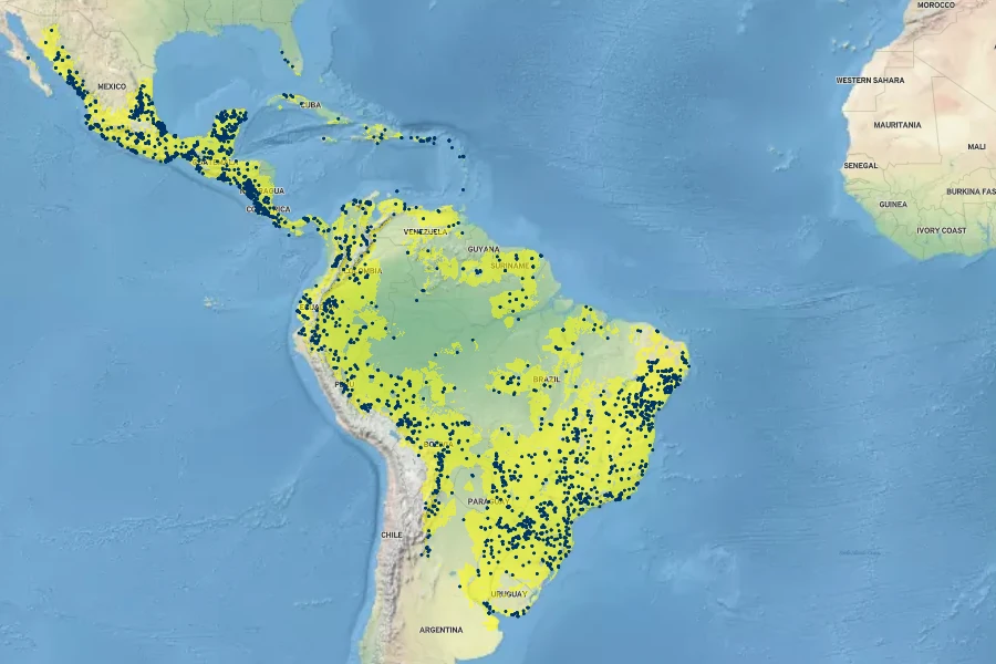 Celtis iguanaea Native Range