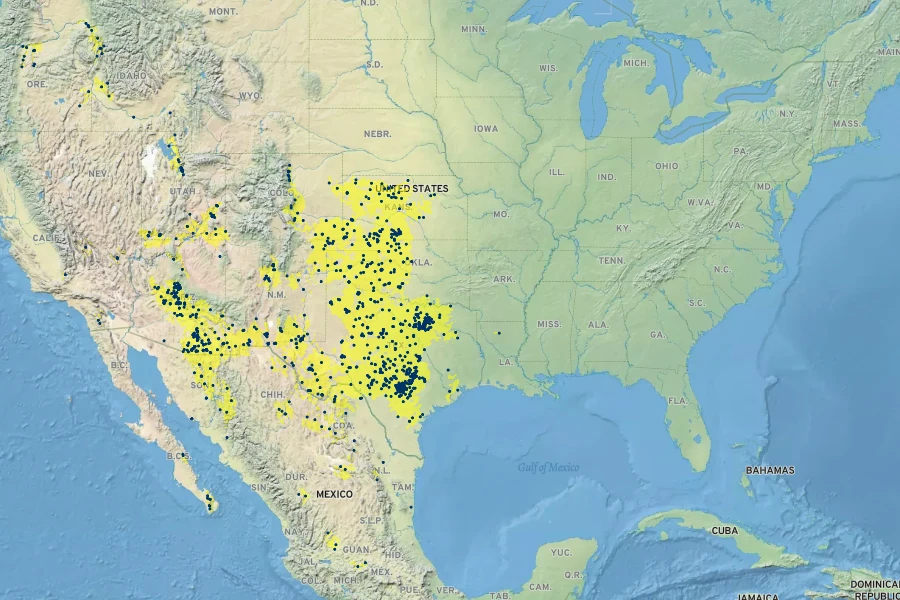 Celtis reticulata Native Range