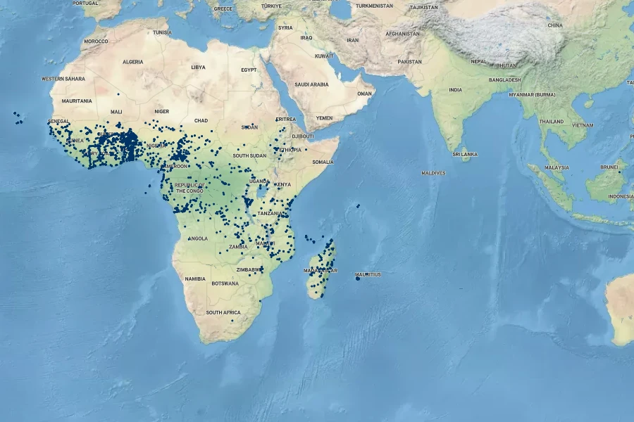 Cenchrus polystachios Native Range