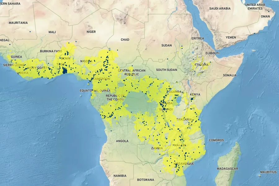 Cenchrus purpureus Native Range