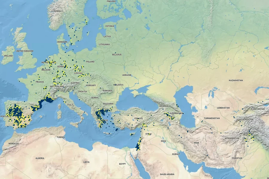 Centaurea benedicta Native Range