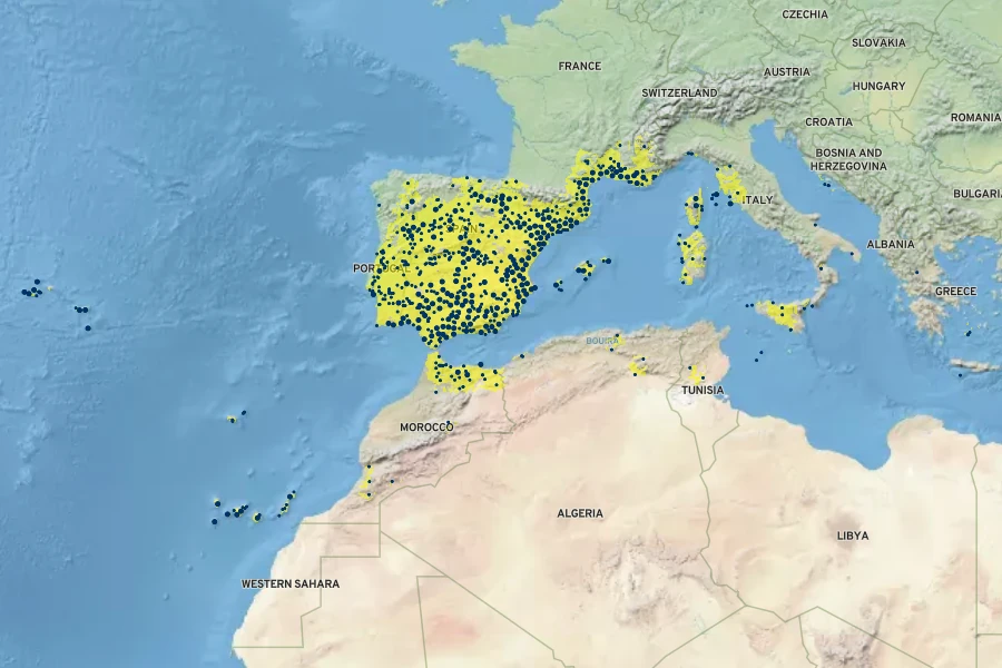 Centaurea melitensis Native Range