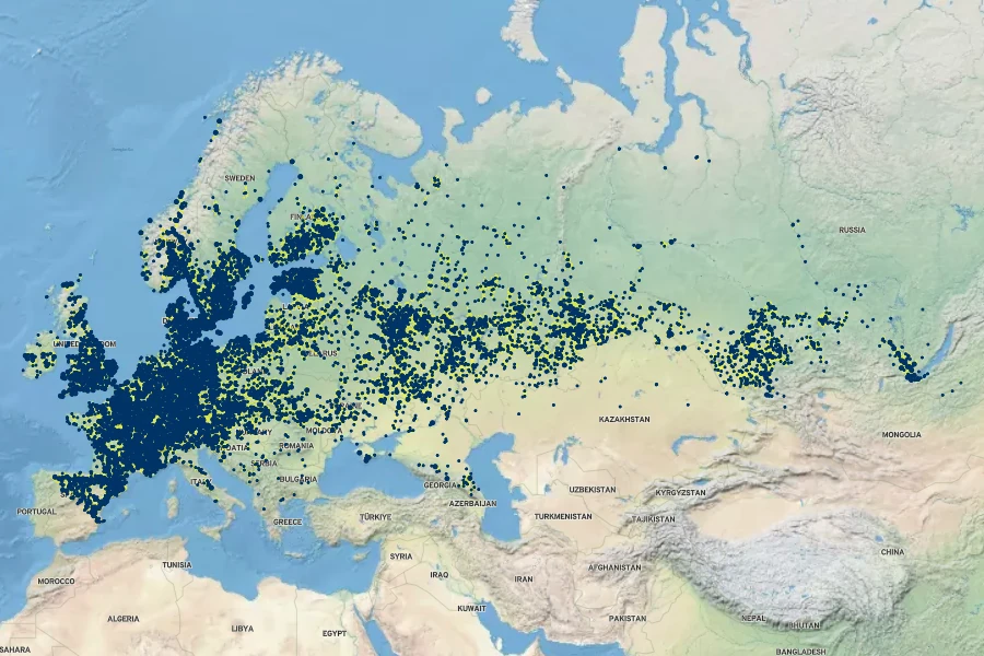 Centaurea scabiosa Native Range