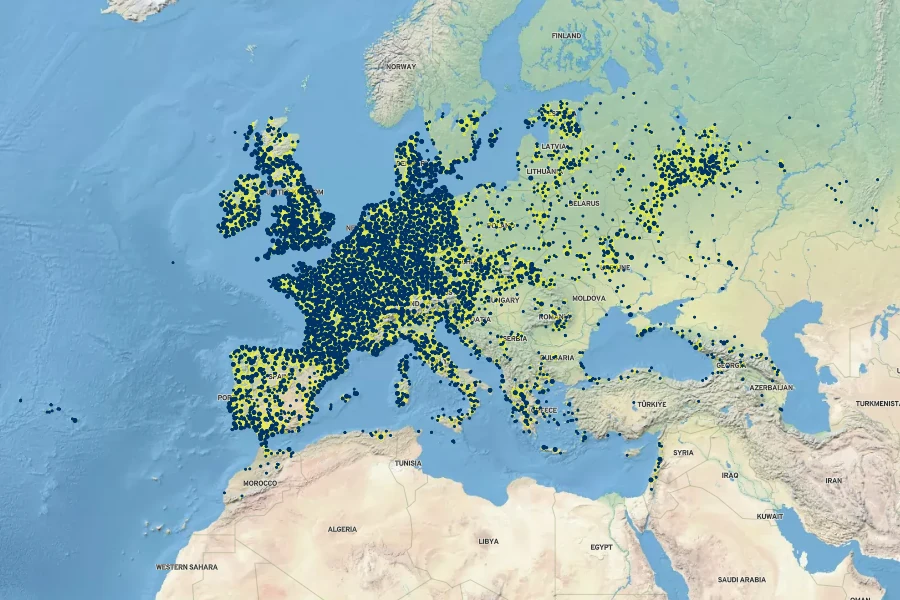 Centaurium erythraea Native Range