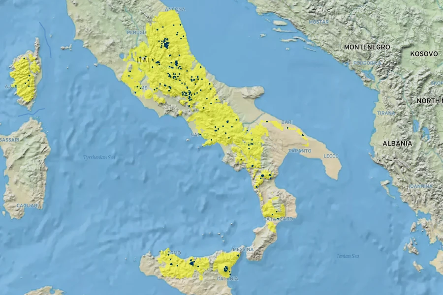 Cerastium tomentosum Native Range