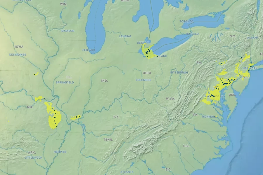 Cerastium velutinum Native Range