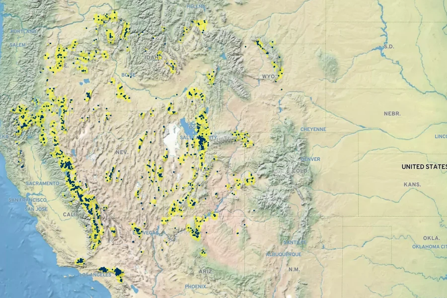 Cercocarpus ledifolius Native Range