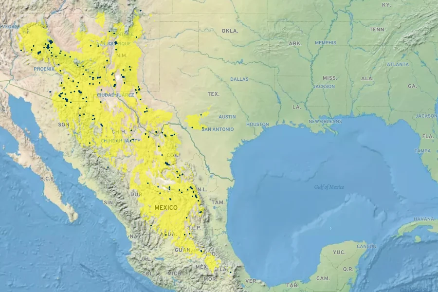 Cercocarpus montanus var. paucidentatus Native Range