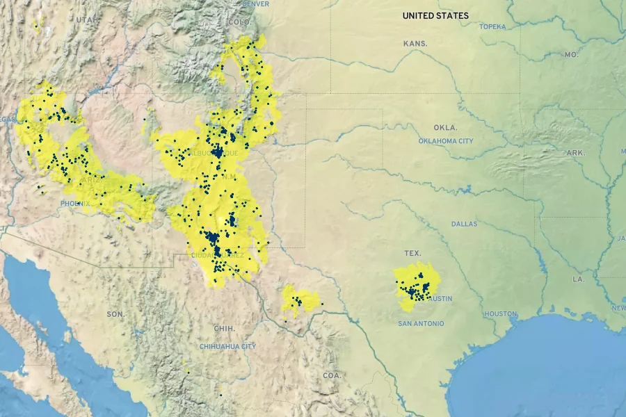 Cereus coccineus Native Range