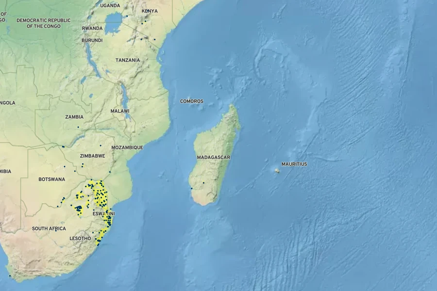 Ceropegia gigantea Native Range
