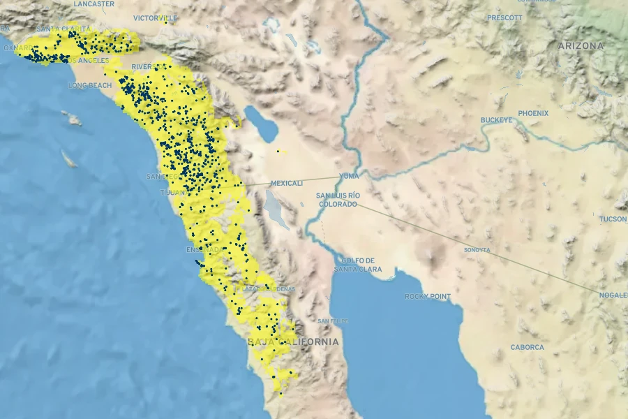 Chaenactis artemisiifolia Native Range