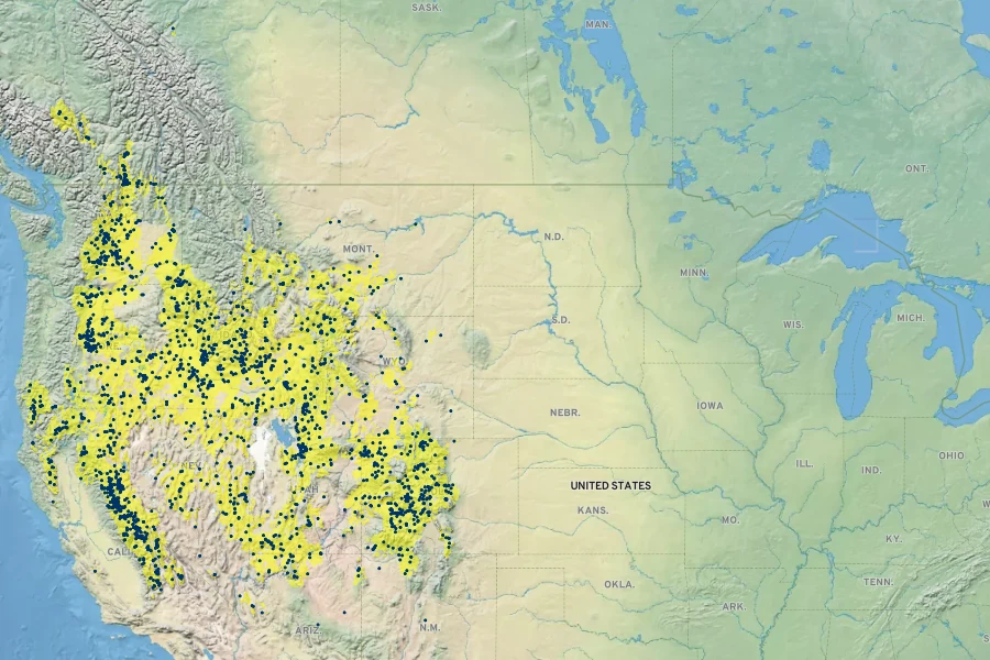Chaenactis douglasii Native Range