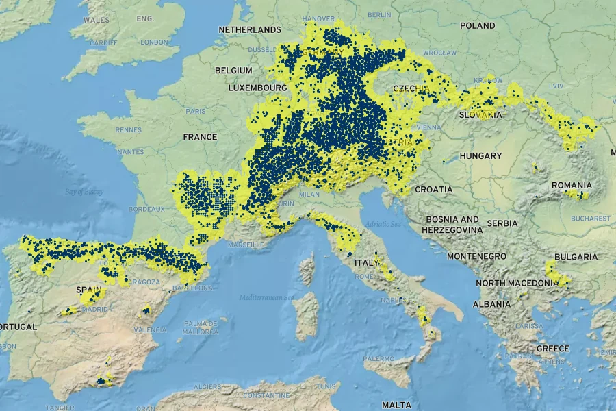 Chaerophyllum hirsutum Native Range