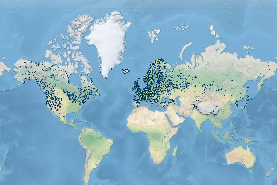 Chamerion angustifolium Native Range