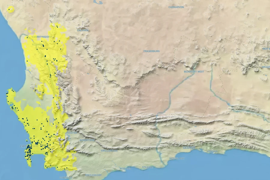 Chasmanthe floribunda Native Range