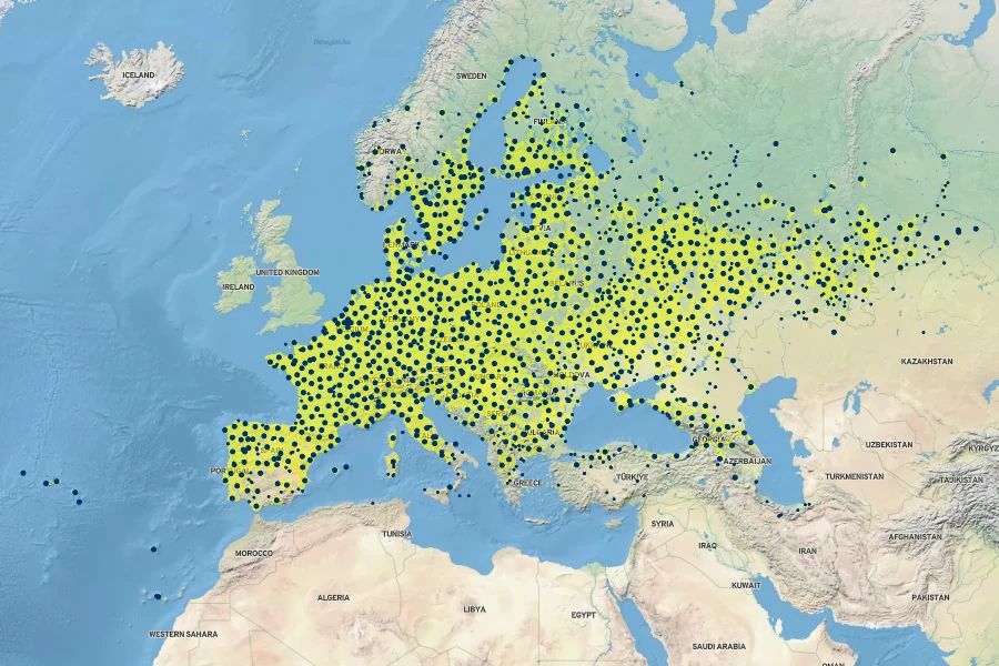 Chelidonium majus Native Range