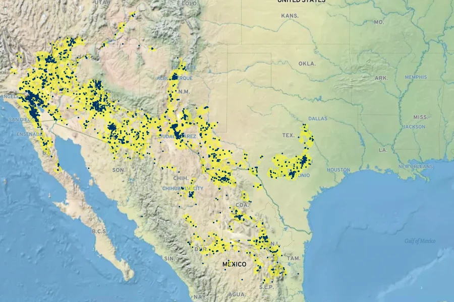 Chilopsis linearis Native Range