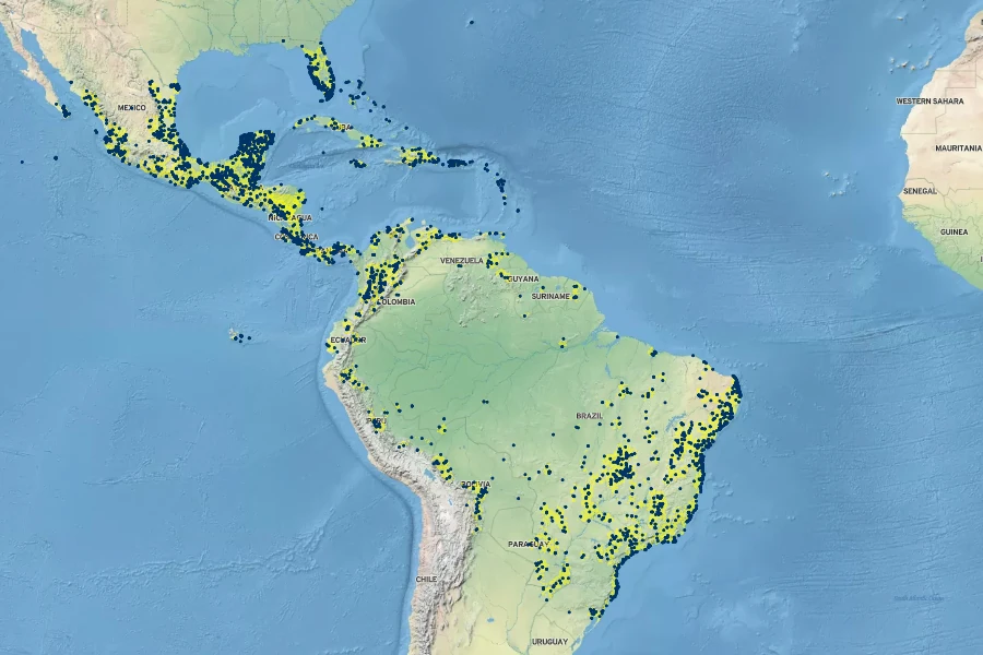 Chiococca alba Native Range