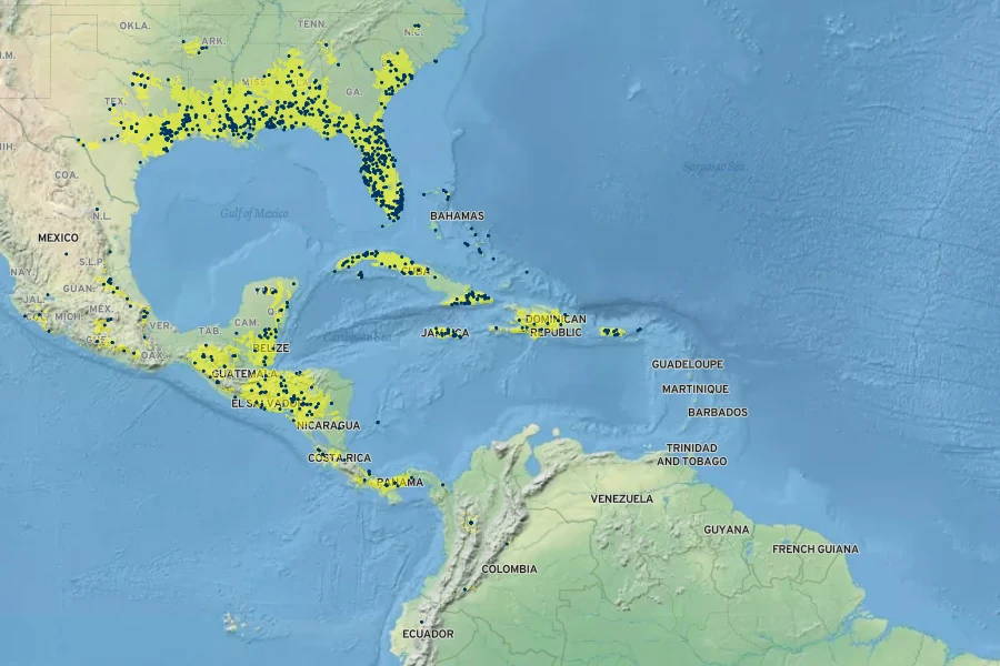 Christella normalis Native Range