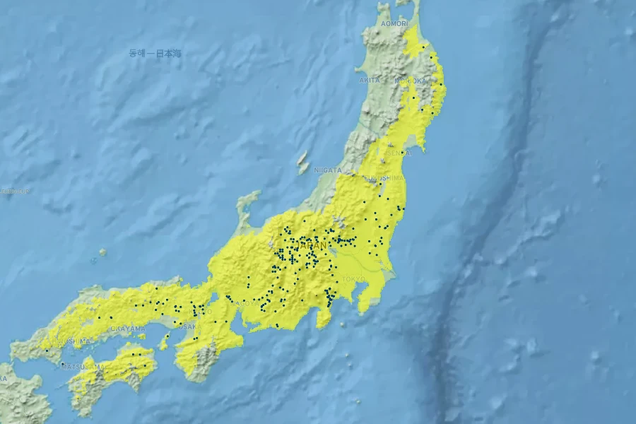 Chrysosplenium macrostemon var. shiobarense Native Range