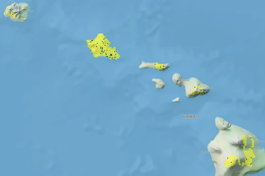 Cibotium chamissoi Native Range