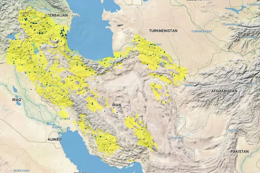 Cicer arietinum Native Range
