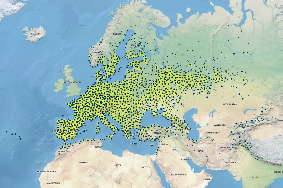 Cichorium intybus Native Range