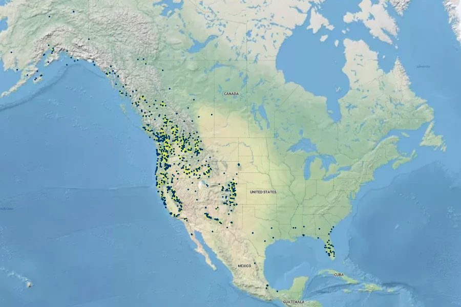 Cicuta douglasii Native Range