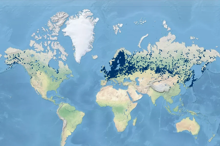 Cicuta virosa Native Range