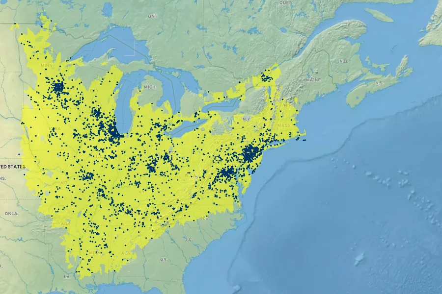Cirsium discolor Native Range