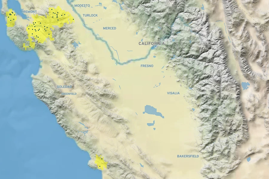 Cirsium fontinale Native Range