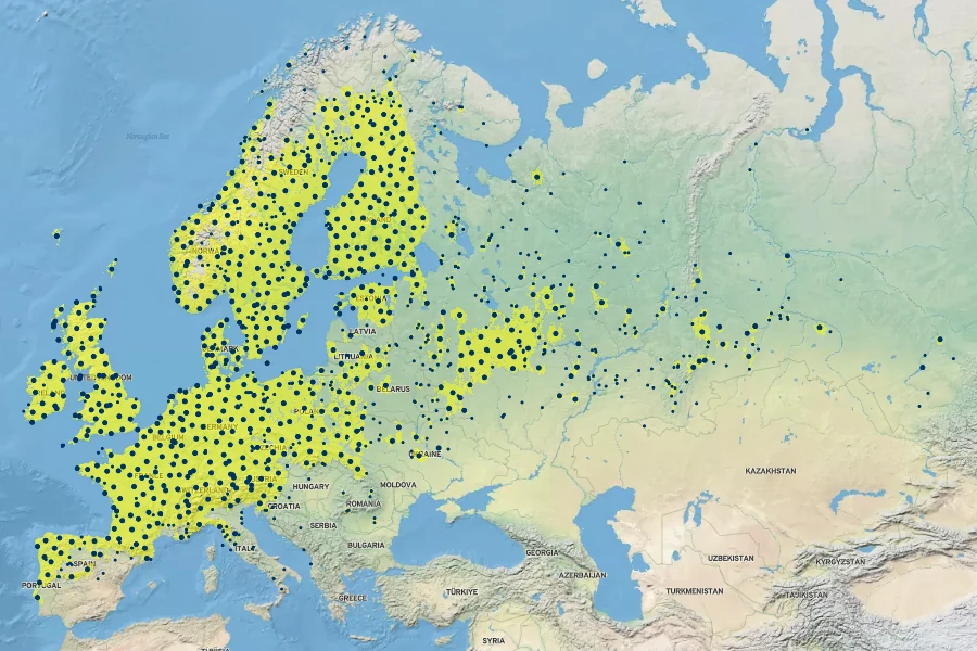 Cirsium palustre Native Range