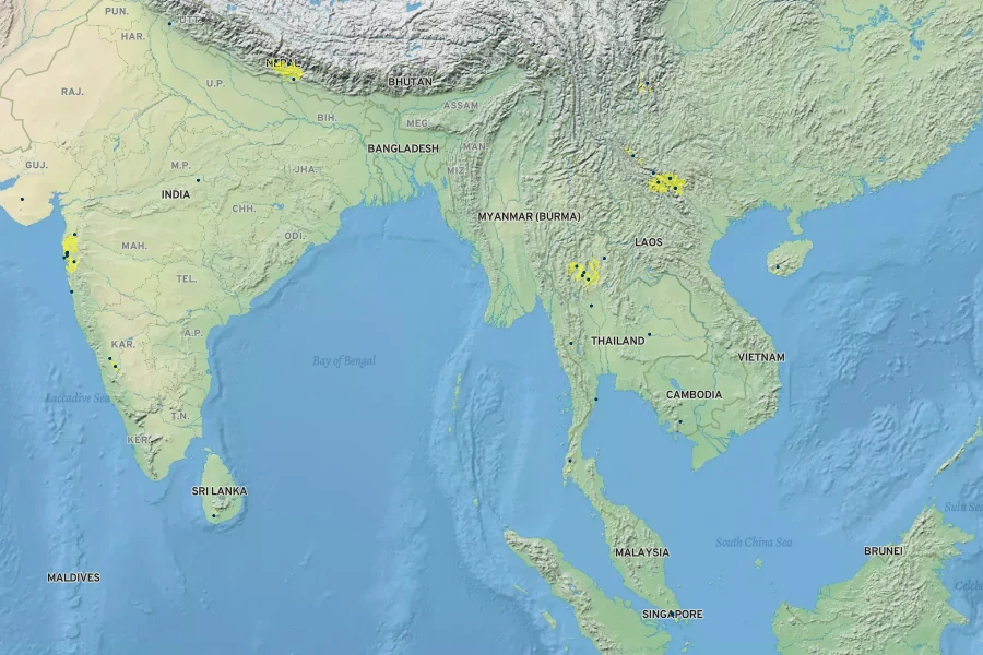 Cissus repanda Native Range