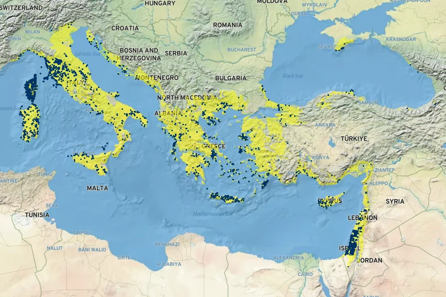 Cistus creticus Native Range