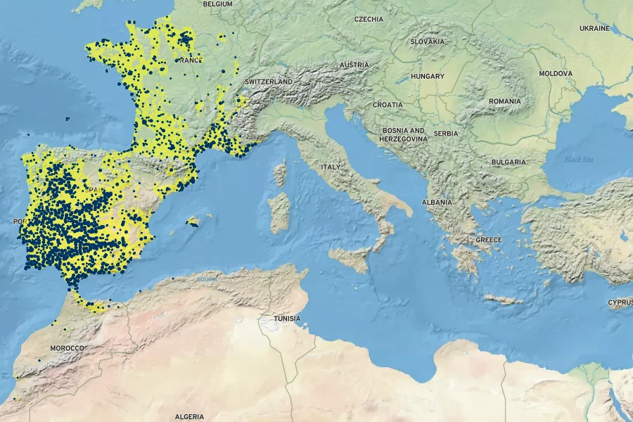 Cistus ladanifer Native Range