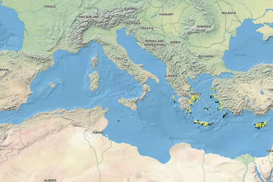 Cistus parviflorus Native Range