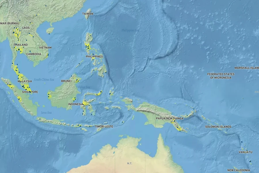 Citrus hystrix Native Range