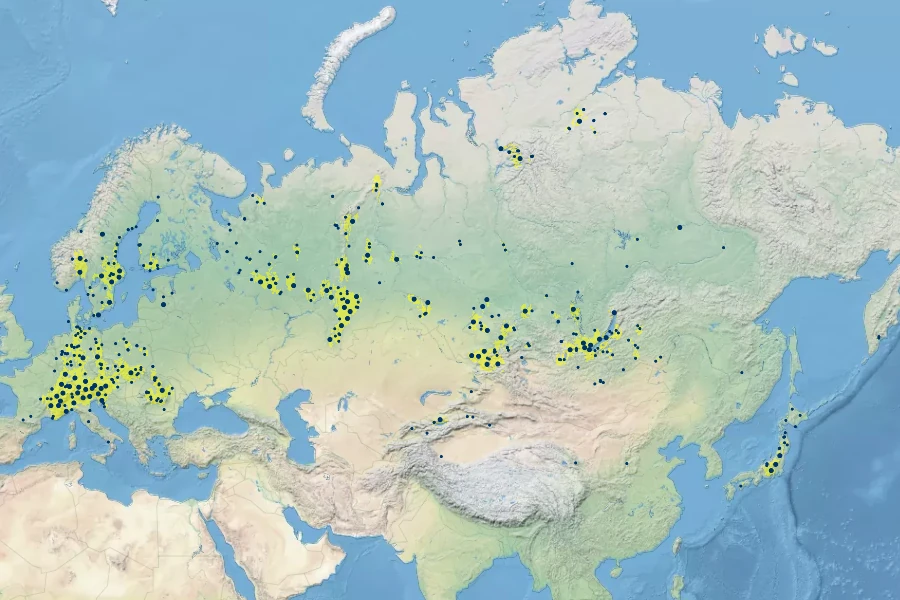 Clematis alpina Native Range