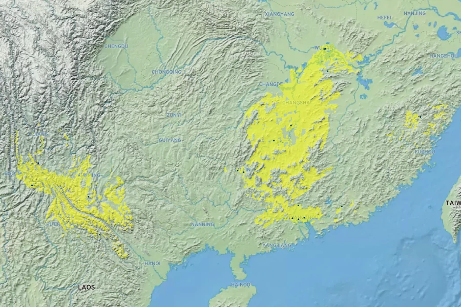 Clematis florida Native Range