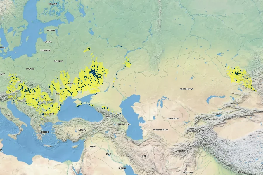 Clematis integrifolia Native Range