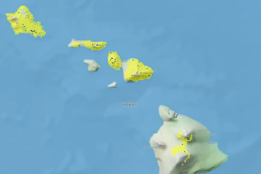 Clermontia kakeana Native Range