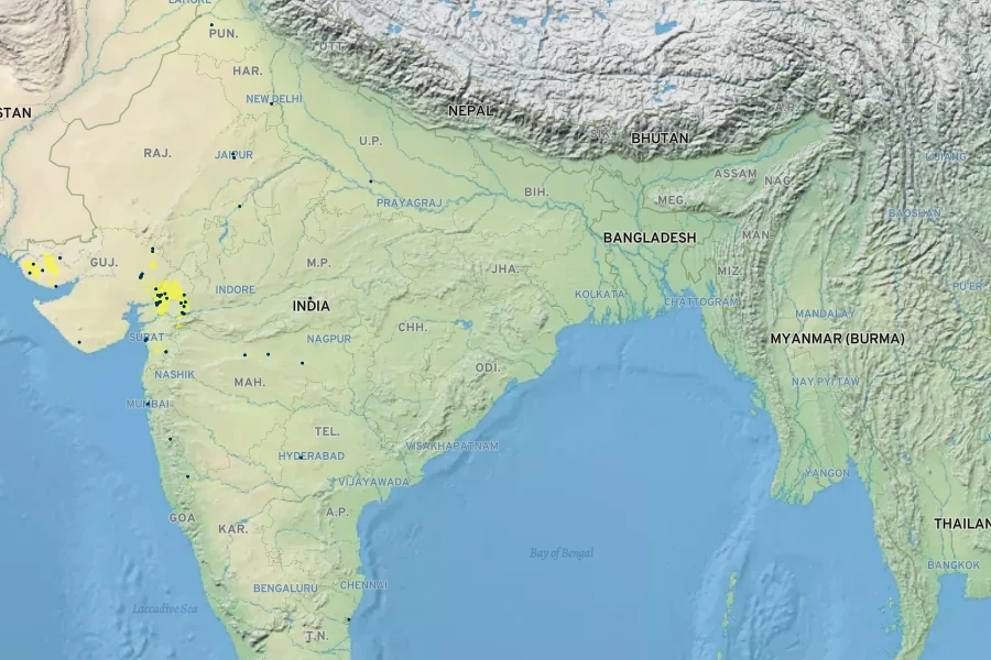 Clerodendrum phlomidis Native Range
