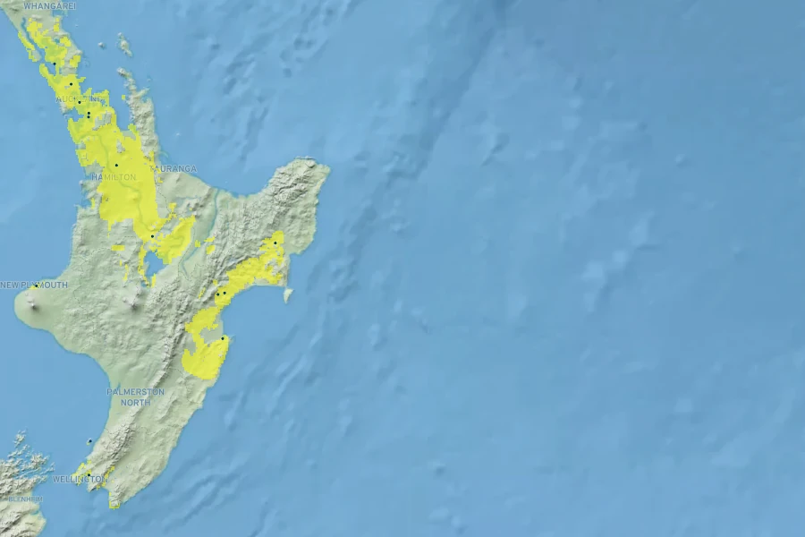 Clianthus puniceus Native Range