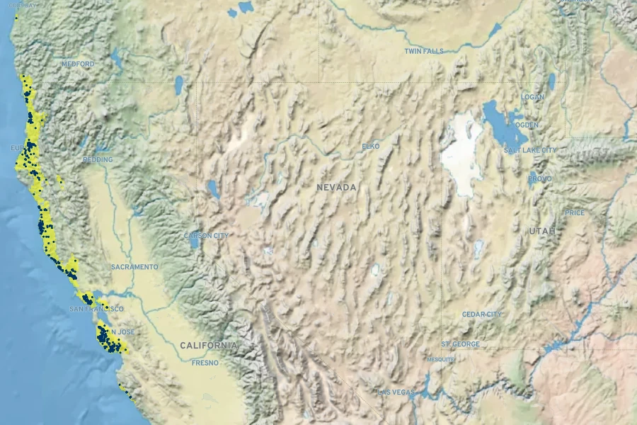 Clintonia andrewsiana Native Range