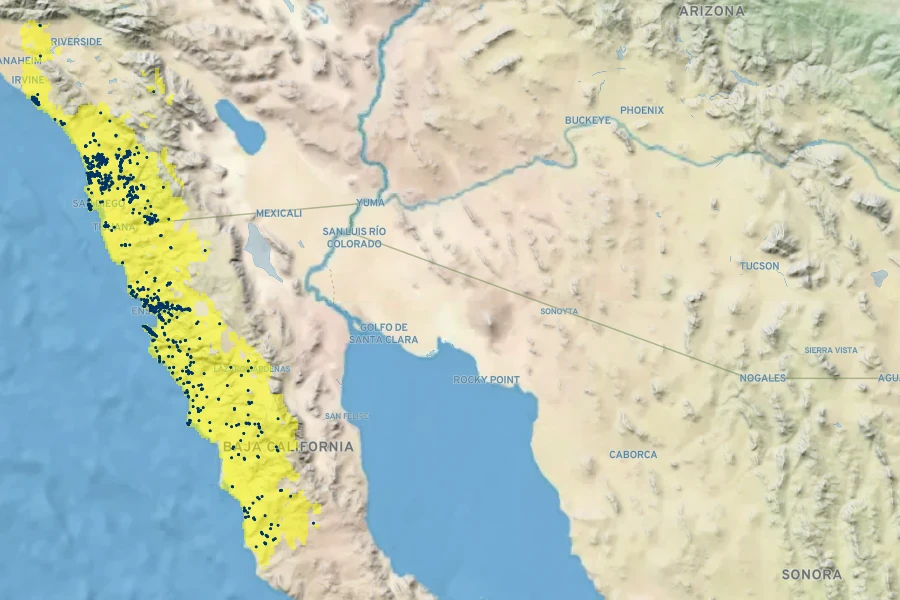 Cneoridium dumosum Native Range