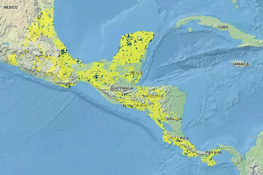 Cnidoscolus aconitifolius Native Range