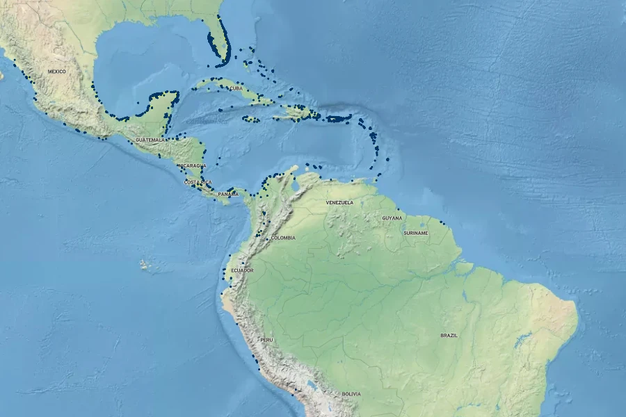 Coccoloba uvifera Native Range